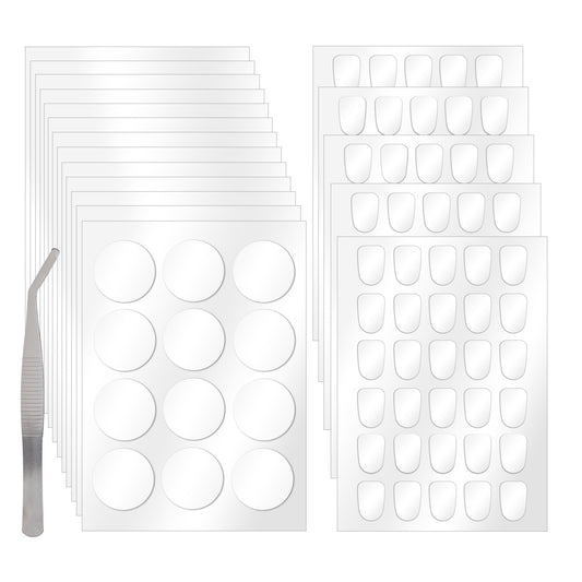 306 Pcs Clear Double Sided Adhesive Dots, Removable Waterproof Strong Traceless Sticker, Heavy Duty Transparent Tape Stickers, Round and Square Adhesive Putty Sticker for Craft DIY, Art, Office Supply