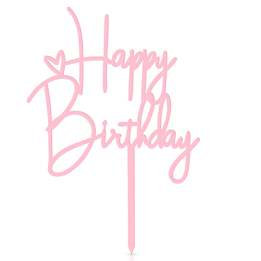 Happy Birthday Cake Toppers Pink Happy Birthday Cake Decorations