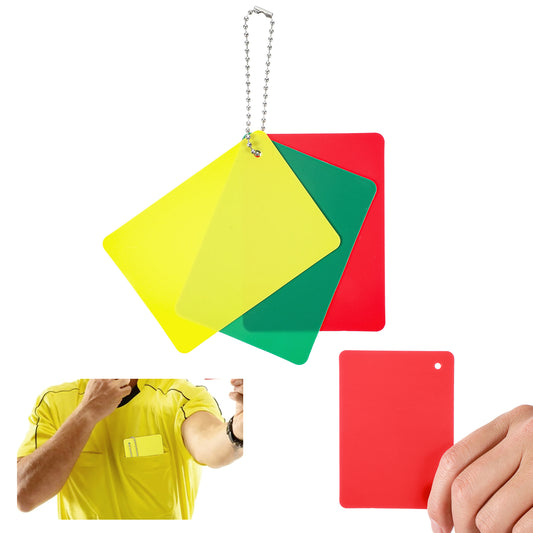 2 Set Soccer Referee Cards, Green Red and Yellow Cards for Soccer Referee Penalty Cards Soccer Cards Soccer Ref Cards Warning Ejection Delay Referee Card for Sport Competition, Referee Accessories