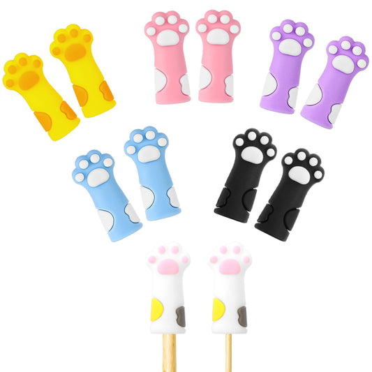 12 Pcs Stitch Stoppers for Small Knitting Needles Stoppers Cat Paw Knitting Point Protectors Cute Knitting Needle Point Caps Knitting Needle Tip Covers Forus 2.5-11 (3mm-8mm) Needles