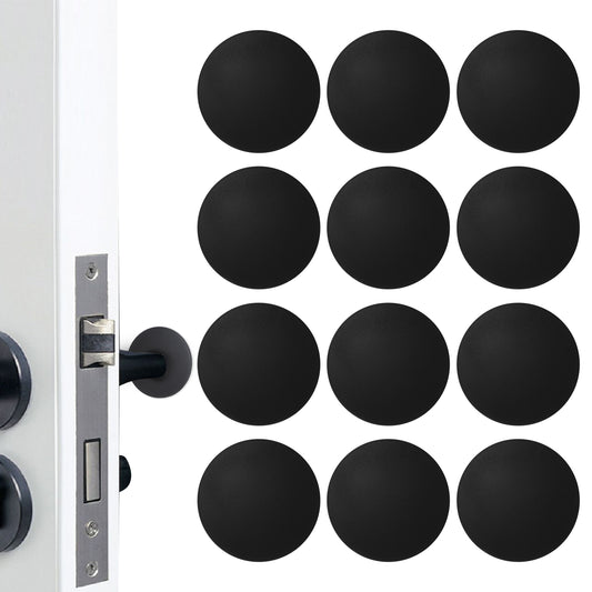 12 Pcs Door Stoppers Wall Protector 2'' Wall Door Handle Stopper Door Handle Bumper Self Adhesive Soft Rubber Door Crash Pad Round Silicone Door Knobs Guard Wall Shield for Home Office