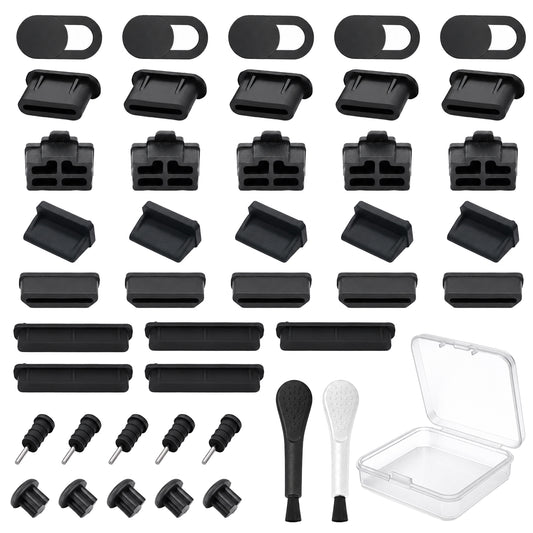 Bruislard 42 Pcs USB Port Cover Silicone Anti Dust Cover USB C Dust Plug