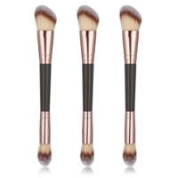 3Pcs Double Ended Makeup Brushes, Foundation Makeup Brush, Contour Brush for Liquid, Cream Blending, Concealer (Champagne Gold)