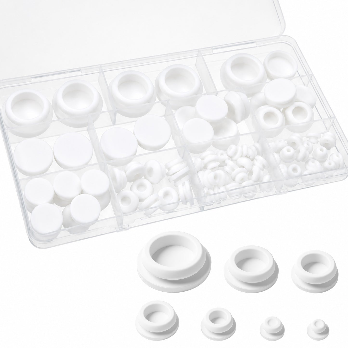 80 Pack Silicone Hole Plugs Kit 7 Size Silicone Plug Rubber Plugs for Holes