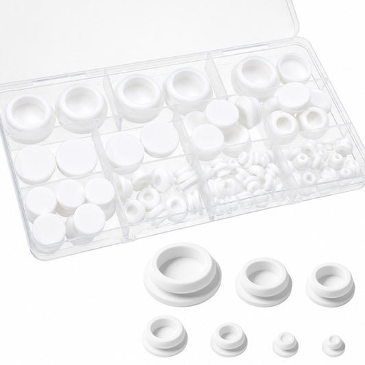 80 Pack Silicone Hole Plugs Kit 7 Size Silicone Plug Rubber Plugs for Holes