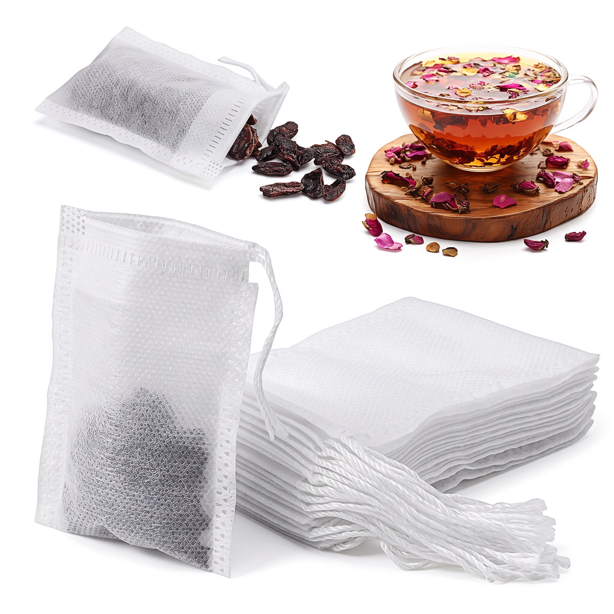 300Tea Filter Bags Disposable Tea Filter Bag for Loose Leaf with Drawstring