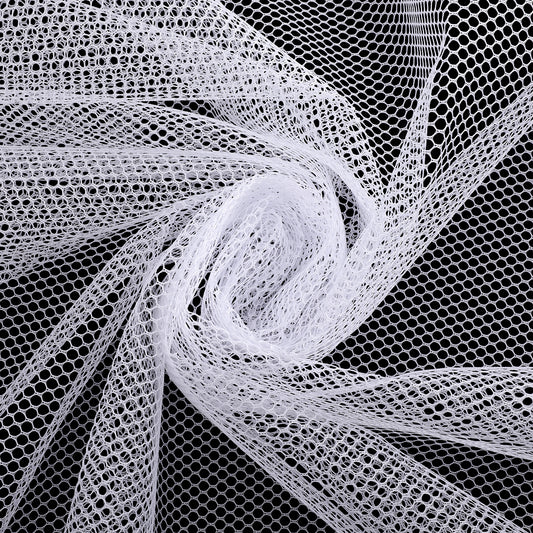 White Mesh Fabric 75 X 150 Cm Lightly Stretchy Polyester Netting