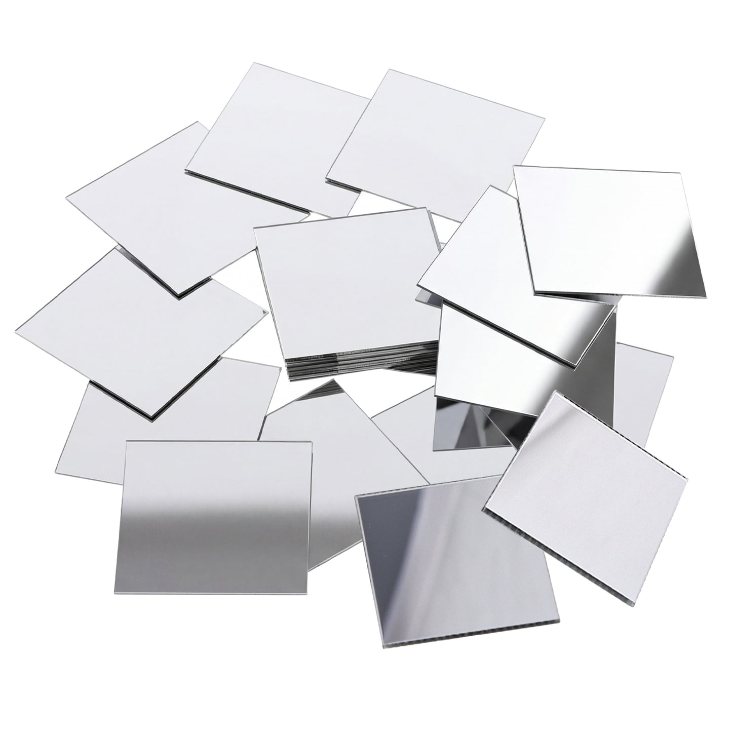 Zyghjort Mini Mirror Stickers, 25 Pcs 2 x 2 Inch Acrylic Adhesive Tiny Square Mirror Small Mirrors for Crafts, DIY Projects Supplies, Home Bathroom Wall Table Decoration