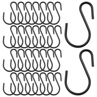 Xthrotsenk 30Pcs S Hooks for Hanging Small Heavy Duty, S Hooks for Hangings Plants S-Hook for Closet Black S-Hook for Hangings 2 Inch for Hanging Plants, Clothes Towels Kitchen Closet Jewelry