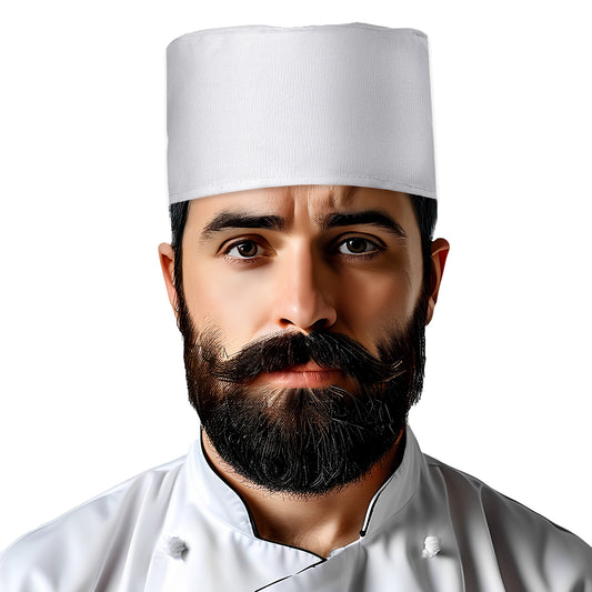 Xthrotsenk Sushi Chef Hats White Chef Beanie for Man Unisex Chef Hats Flat Top Chef Caps Adjustable Kitchen Cooking Caps with Breathable Mesh Top