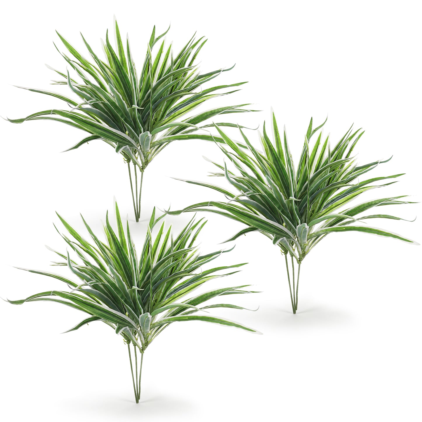 Xthrotsenk 3Pcs Artificial Spider Plant, Fake Spider Plant 15In Faux Spiders Plants Long Lasting Lifelike Artificial Spiders Plants Outdoor Fake Greenery-Plant for Indoor Table Outdoor Planter Decor