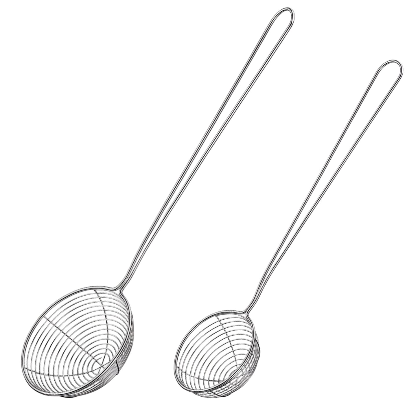 Fyntave 2 Pcs Stainless Steel Spider Skimmer Spoon, 2 Sizes