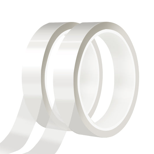 2 Rolls Transparent Transfer Tape 20mm×33m/108ft Heat Resistant Tape High Temperature Tape Polyimide Film Masking Tape No Residue Thermal Sublimation Heat Tape for Soldering and Masking