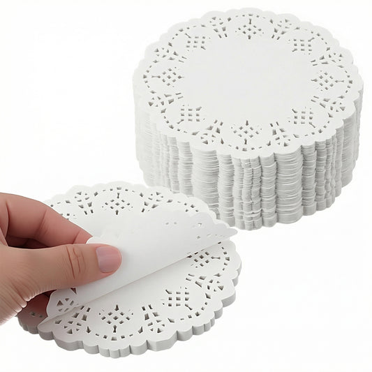 FdcZeyxior 200 PCS Paper Doilies, 5.5 Inch Doilies Lace Paper, PaperDoilies White for Tables, Crafts, Wedding Party and Tableware Decoration