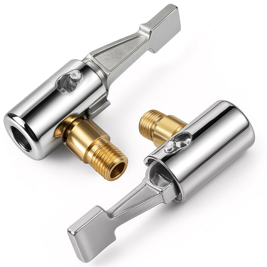 2 PCS Lock on Air Chuck Tire Inflator Hose Adapter, Brass Tires Inflator Hose Adapter No Leakage Tires Inflating Nozzle with Standard Tire Valve Thread Connect Accessories Tool for Air Compressor
