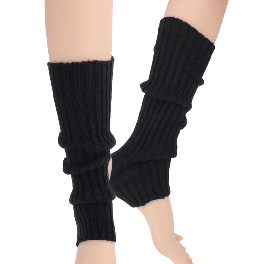 Xthrotsenk 1 Pair Leg Warmers Ballet Yoga Socks Boot Socks Black Knitted Long Socks Leg Warmers for Women for Daily Wear Dance Sports