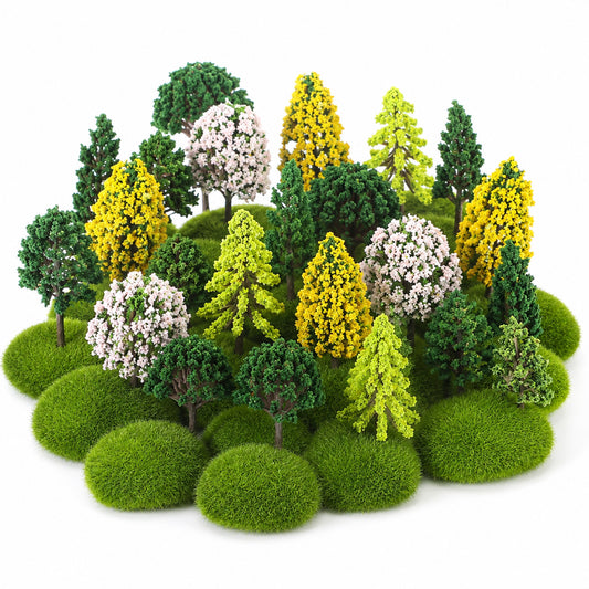Gtziqa Model Miniature Trees 55 Pcs 1.2-3in Model Trees Diorama Supplies