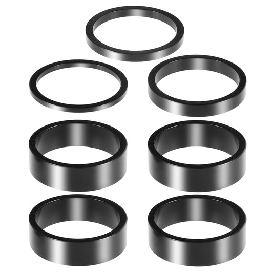 Bruislard 7 PCS Bicycle Headset Spacer, 4 Sizes Aluminium Alloy Bike Handlebar Stem Spacers Threadless Fork Washer Fit for 1 1/8-Inch Stem 2mm 3mm 5mm 10mm