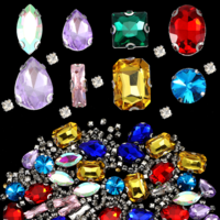 240 Pieces Sew on Rhinestones, Gems for Crafting with Metal Back Prong Setting, Mixed Shapes Clear Flatback Claw for DIY Crafts, Jewelry, Clothes, Shoes, Costume Decorations