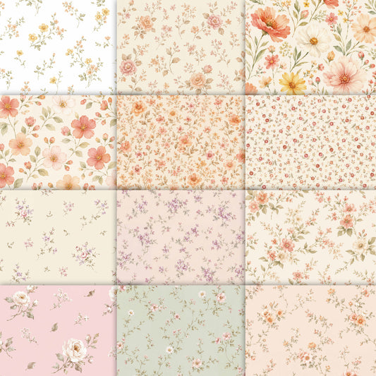 36 Sheets Vintage Floral Scrapbook Paper 6x6 Inch Pink Hydrangea Rose Patterns Cardstock Single Sided Cute Patterned Papers Craft Scrapbooking Paper Pad for Art Card Making Journaling Decorative