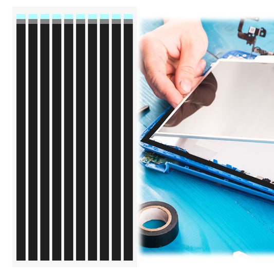 20PCS LCD Screen Tape Double-Sided Strong Tape with Pull Tab, LCD Screen Repair Tapes, Black Easy Pull Stretch Tapes for Easy Repair & Remove Watch Mobile Phone Laptop Computer Screens, 19x0.8cm
