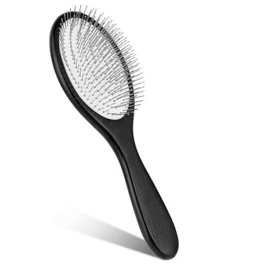 Metal Bristle Hair Brush, Gua Sha Hair Brush Paddle Detangler Brush Hairbrush for Women/Men Hair Extension Brush Anti Static Wig Brush for Synthetic Hair, Wet Hair, Hair Growth and Massaging Scalp