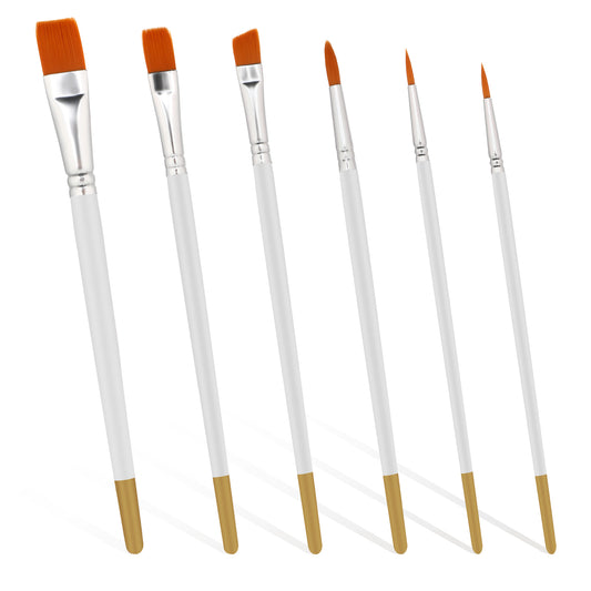 6pcs Food Paint Brush Cake Painting Brushes Cookie Decorating Paint Brushes Food Safe Baking Paint Brush for Cake Decorating Food Paint Pastry Cookie Decorating Brushes for Basting, Cooking, Baking