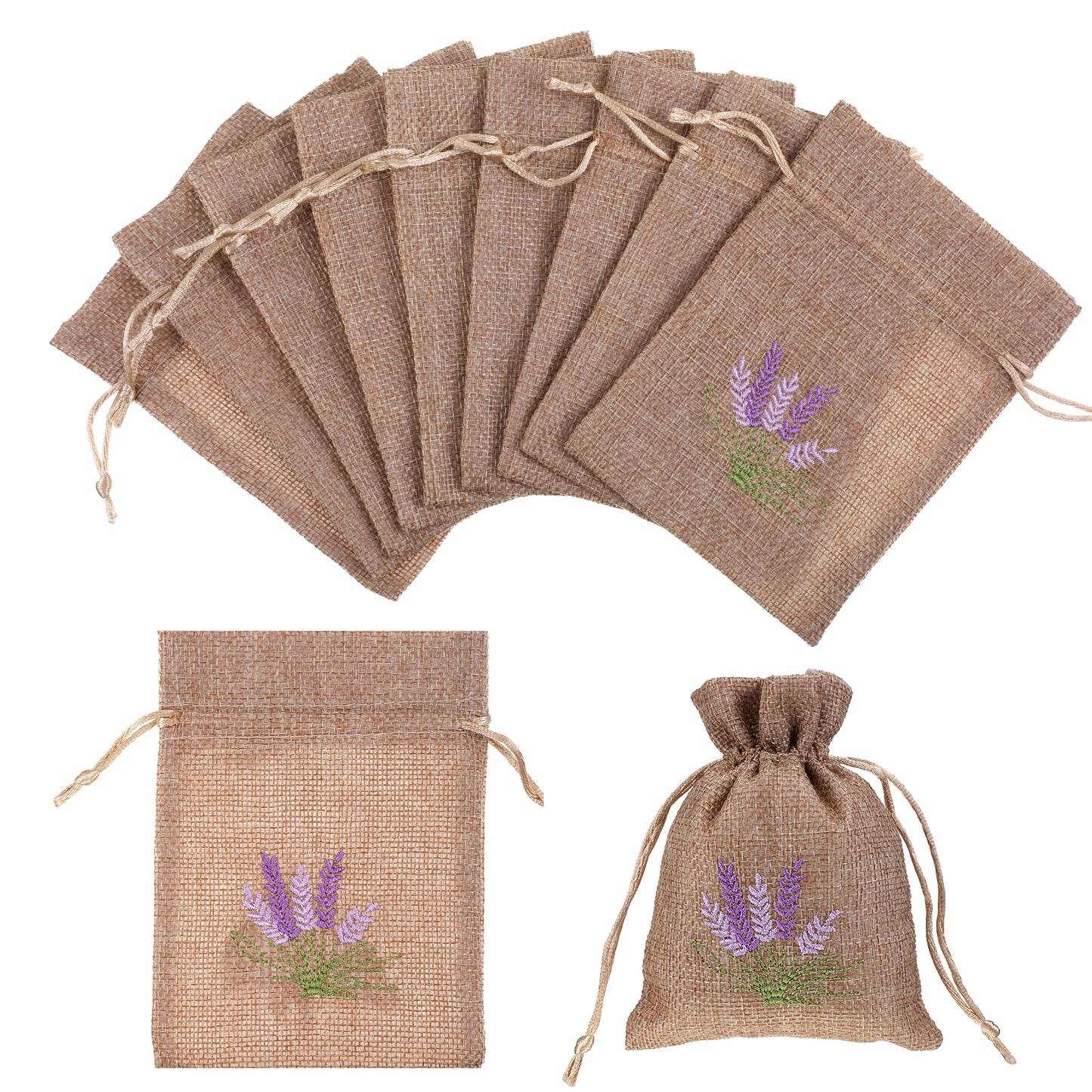 Lavender Sachet Bags, 12PCS Small Burlap Gift Bags Lavender Jewelry Bag