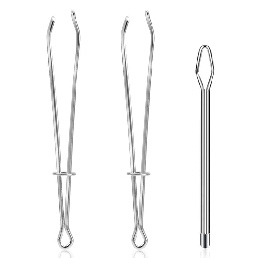 3 Pcs DIY Rope Threader Clip 3 Inches Stainless Steel Drawstring Threaders Easy Threader Needle Sewing Tool for Elastic Metal Easy Pull Hoodie String Threader for Pant Sweatpant