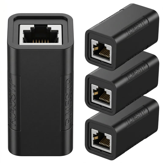 Bruislard 4 Pcs RJ45 Ethernet Coupler Female to Female Connector