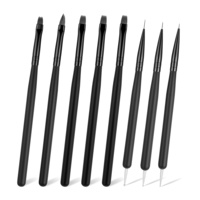 8 Pcs Nail Art Brushes and Dotting Tools Double-ended Nail Art Brushes Kit Small Detail Brush Nails Arts Gel Polish Liner Brush for Paint Design Nails Extension 3D Carving Beginner Professional