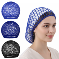 3 Pack Mesh Hair Net Hair Net Snoods for Women Sleeping Mesh Rayon Knit Snood Hat Women Crocheted Sleep Cap for Sleeping Soft Sleepings Hat Hairs Accessories