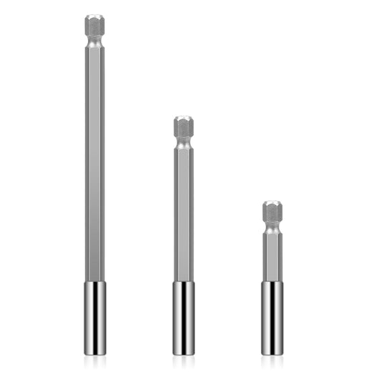 3pcs Magnetic Drill Bit Extension Hex Shank Socket Drill Bit Holder Extensions Quick Release Magnetic Drill Bit Holder for Drills, Mechanics, Household Use, DIY, Repair Work, 50/100/150mm
