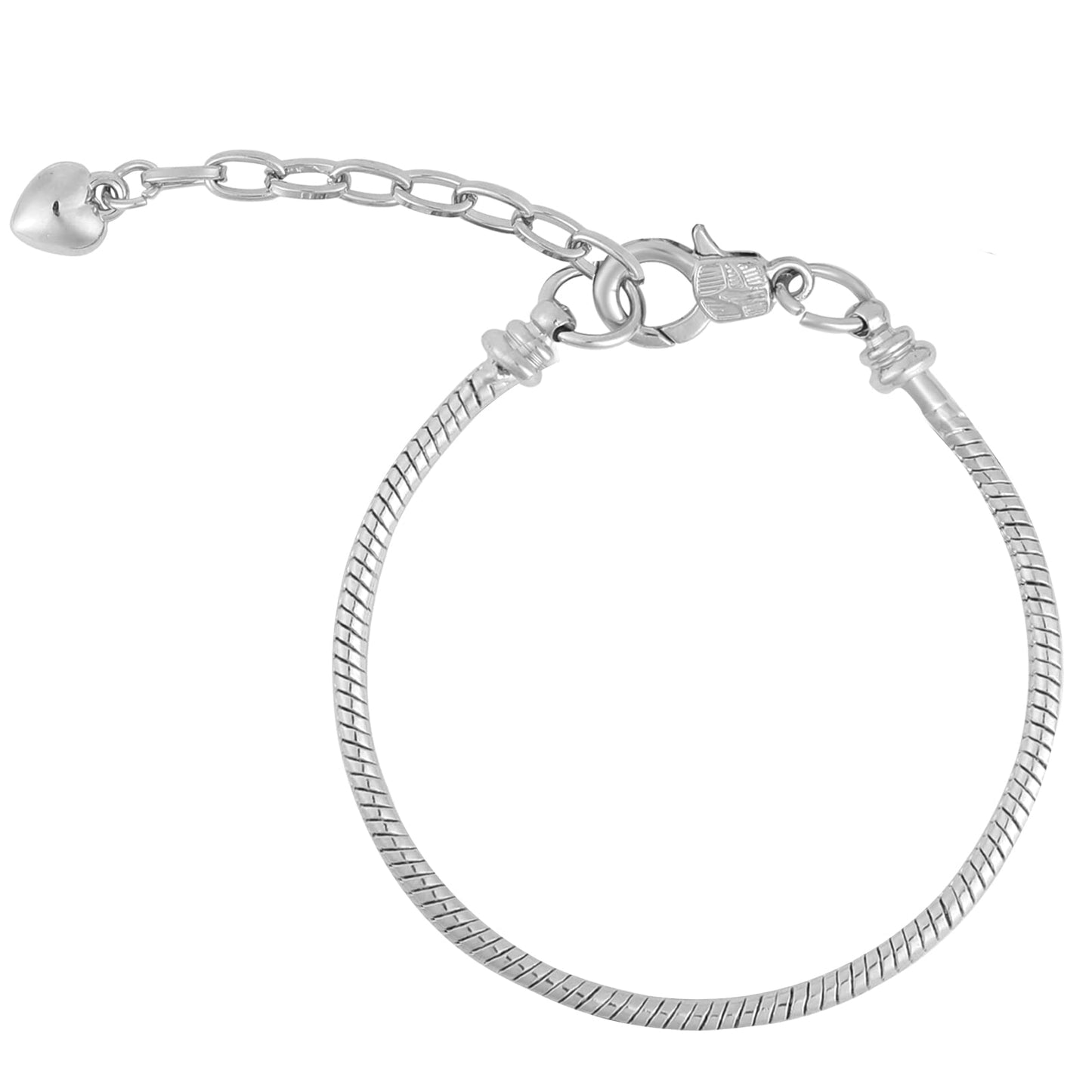 Vin Beauty Chain Bracelets for Women,Silver Stainless Steel Snake Chain with Extension Chain Bangle Bracelet-making Kit Bracelet for DIY Charm Bead Chain Bracelet Jewelry Making for Women Girls Ladies