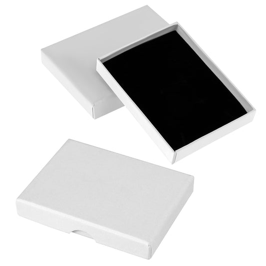 2 PCS Small Jewelry Gift Box Fancy Necklace Bracelet Earring Boxes Kraft Empty Jewellery Boxes Cardboard Gift Boxes Decorative Box with Lids Portable Square Pendant Storage Case, 3.54*2.75*0.61inch