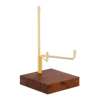 Xthrotsenk Walnut Wood Display Stand with Adjustable Metal Arms Small Display Easel Holder Crystal Displays Stand for Displaying Geodes Seashell Fossil Coral Crystal Rock (2.5"x2.5"x3.2")