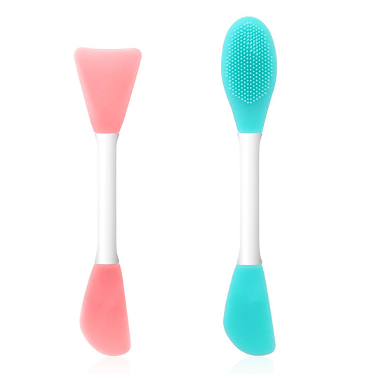 Face Mask Brush Applicator, 2 Pcs Reusable Silicone Facial Scrubber for Applying Skin Care Products Beauty Skincare Supplies Tool Massage Spatula for Clay, Cream, Gel, Mask Mud, Gentle Exfoliating