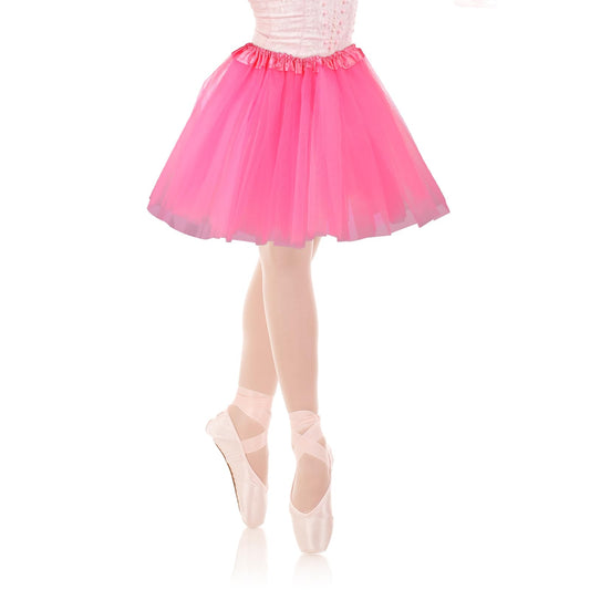 KALIONE Tutu Skirt for Girls, 3 Layered Elastic Tulle Skirts Elastic Tutu Dress Bubble Ballet Dance Tulle Skirts Vintage Princess Party Skirts Costume Accessories for Women Girls Kids, Pink