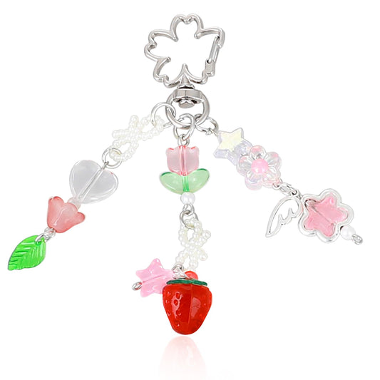 KALIONE Cute Keychain Aesthetic Y2K Keychain Accessories Charms for Women Girls Bag Purse Gifts Strawberry Butterfly Accessories Key Chain(Strawberry)