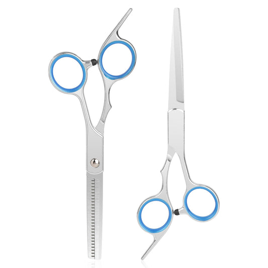 2 pcs Haircut Scissors, Hair Thinning Scissors Hair Styling Scissors Professional Hair Scissor Hairdressing Scissors Hair Cutting Kit Styling Scissors for Men Women Home Hairdressing Salon Hairdresser