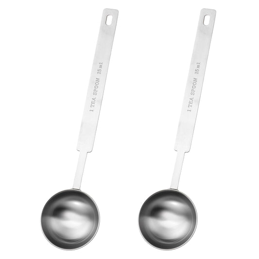 2PCS 1 Tbsp (3 TSP | 15 ml |15 cc| 0.5 oz |1 tbsp) Single Measuring Spoon Tablespoon 15 ML Long Handle Measuring Spoons
