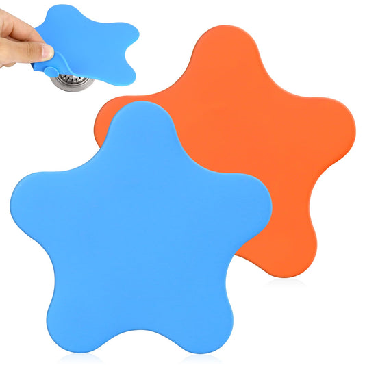 2 Pack Cute Tub Drain Plug Stopper Silicone Flat Suction Cover Tub Stoppers Bathtub Stopper Bath Drain Cover Universal Bathtub Sink Stopper for Bathroom Laundry and Kitchen(blue, orange)