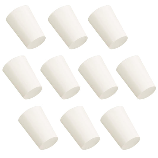 Rubber Stoppers White Solid Stopper for Holes Rubber Bung 10 PCS 0# Push-in Sealing Plug Tapered Hole Bung Silicone Stopper Rubber Corks Plugs for Lab Tube Pepper Decanter Stopper 17×13×24mm