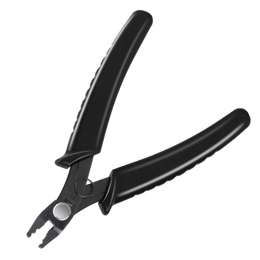 Bead Crimping Pliers 5 Inches, Mini Flat Nose Pliers Wide Jaw Small Duck Bill Pliers Precision Jewelry Pliers Comfort Handle for Beading Crimper Beading Crafts Jewelry Making (Black)