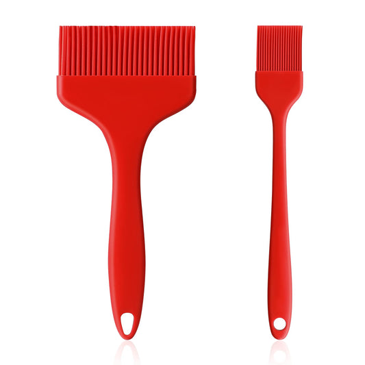 2Pcs Heat Silicone Basting Brushes, Resistant Food Cooking Brush for BBQ, Large Small Pastry Brush, Silicone Oil Sauce Brush for Cooking, Spreading Oil, Baking Brush
