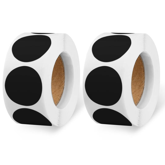 1000 Pcs 1 Inch Dot Stickers Labels Black Round Color Coding Labels Circle Stickers for Office Shop Home Classroom Marking(Black)