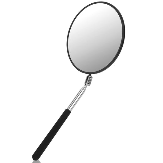 KALIONE Telescoping Inspection Mirror, Circular Inspection Mirror, Flexible Inspection Mirror 360 Rotation with Extended Handle Round Inspection Mirrors for Checking Vehicle Condition (Dia-4 Inch)