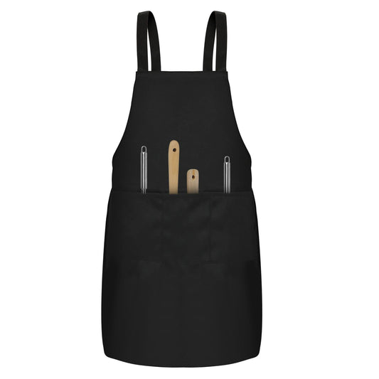 KALIONE Black Apron, Chef Apron Black Apron with Pockets Kitchen Apron for Cooking Men Cooking Apron Waterproof Apron Cooking and Baking Apron for Men and Women Apron for Baking and Serving (Black)