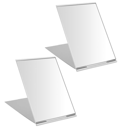 KALIONE 2 Packs Pocket Mirror Travel Mirror Folding Mirror, Mini Folding Mirrors, Makeup Mirror Pocket, Aluminum Shell Cosmetic Mirrors, Travel Portable Folding Mirror Mini Mirrors(3.35x2inch)