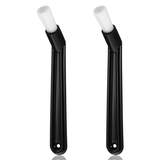 2 PCS Espresso Cleaning Brush, 6" Nylon Head Espresso Brush Coffee Cleaning Brushes, Bent Head Anti-Scalding Black Coffee Grinder Brushes for Espressos Machine, Grinders Tools